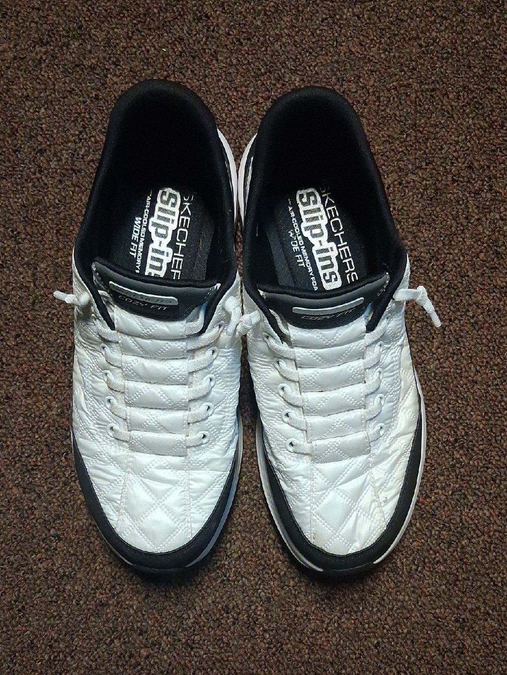 Skechers Slip-ins Wide Fit 8.5 White Black Gray